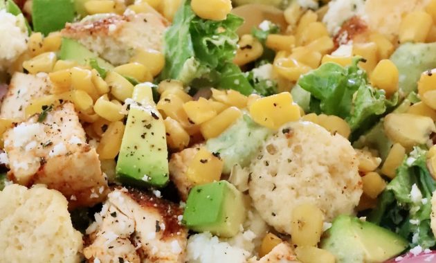 Chicken Taco Salad with Creamy Poblano Ranch